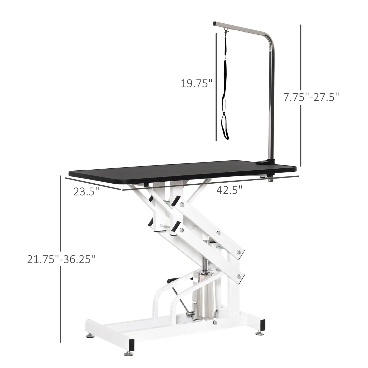 Adjustable Dog Grooming Table with Arm, Noose, Non-Slip, Black Dog Grooming Tables at Gallery Canada
