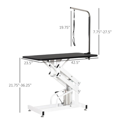 Adjustable Dog Grooming Table with Arm, Noose, Non-Slip, Black Dog Grooming Tables at Gallery Canada
