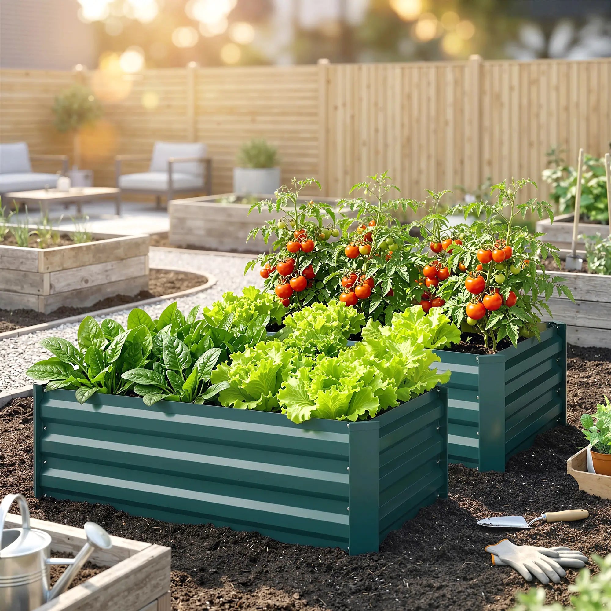 Galvanized Raised Garden Beds, Outdoor Planter Box, Green Raised Garden Beds at Gallery Canada