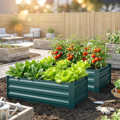 Galvanized Raised Garden Beds, Outdoor Planter Box, Green Raised Garden Beds at Gallery Canada