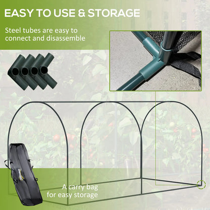 8' x 4' Crop Cage, Garden Plant Protector, 2 Zippered Doors, 6 Stakes, Black Walk In Greenhouses at Gallery Canada