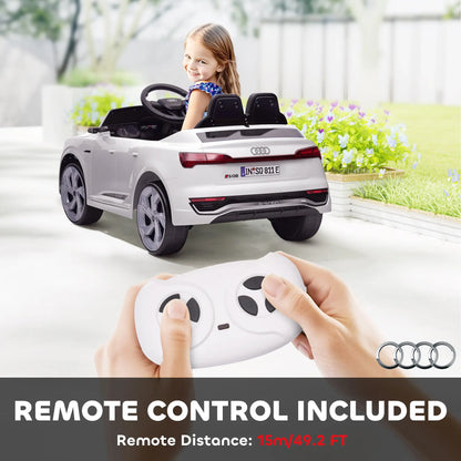 12V Kids Electric Car, Audi Q8 E-Tron Sportback, Remote Control, White Electric Toy Cars at Gallery Canada