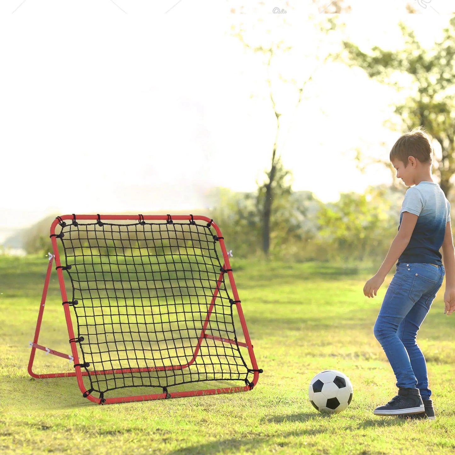 Volleyball Rebounder Net, Football Training Aid, Kickback Target, Red Football at Gallery Canada