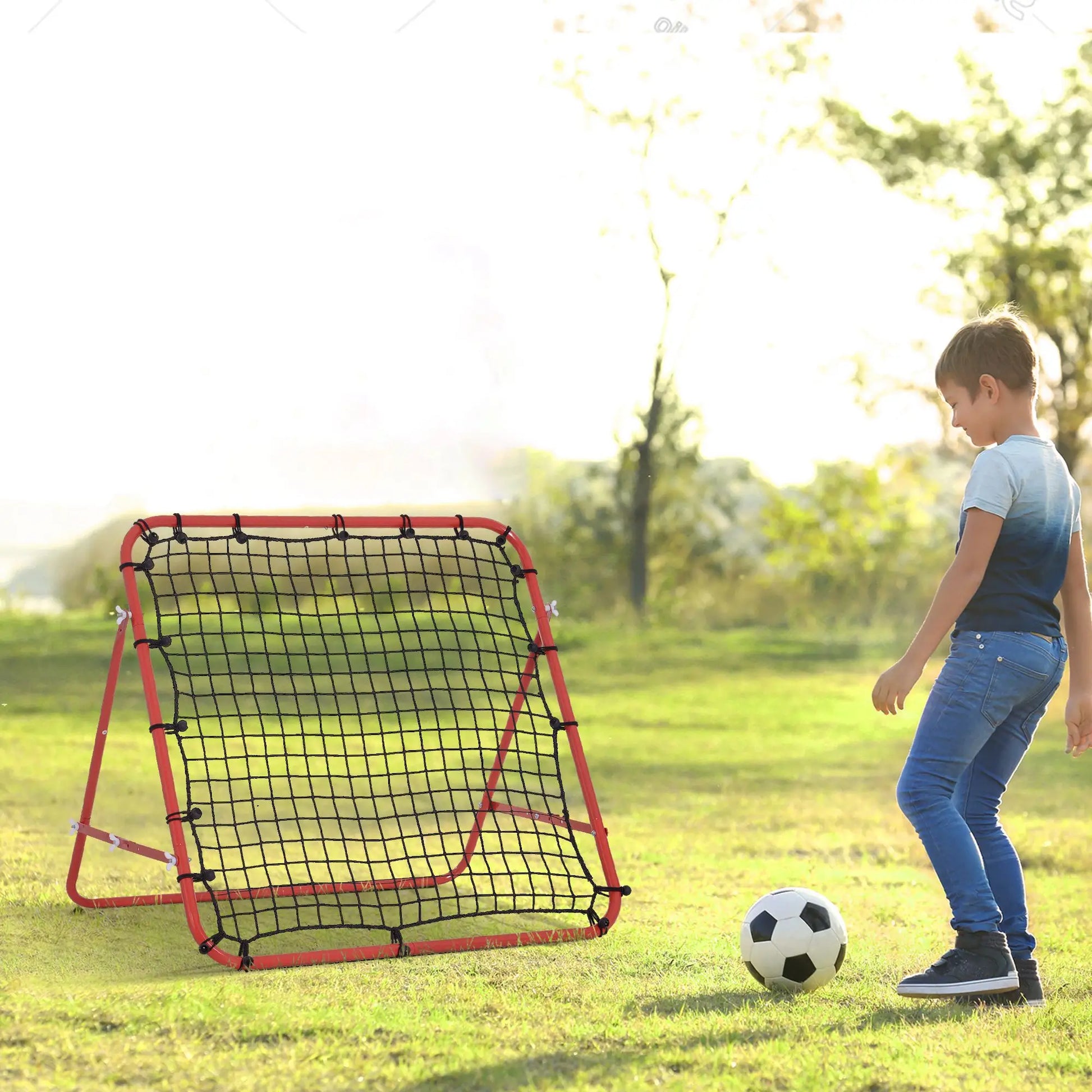 Volleyball Rebounder Net, Football Training Aid, Kickback Target, Red Football at Gallery Canada