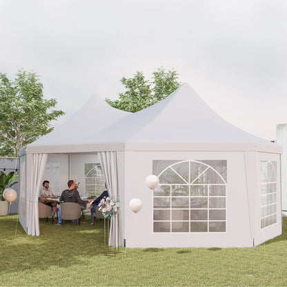 16' x 22' White High Peak Octagonal Wedding Tent, Removable Walls, White Canopy Tents at Gallery Canada