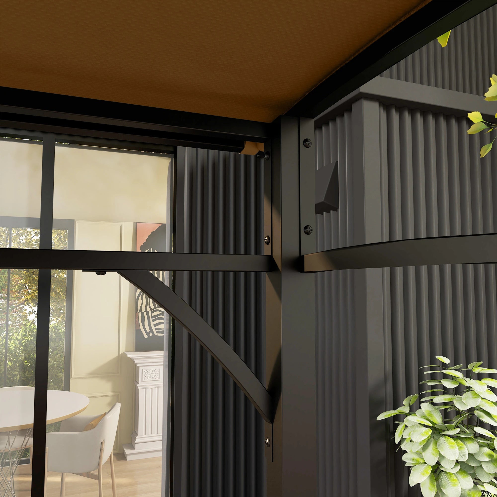 7' x 5' Garden Grill Canopy, Steel Frame, Dark Brown BBQ Grill Gazebos at Gallery Canada