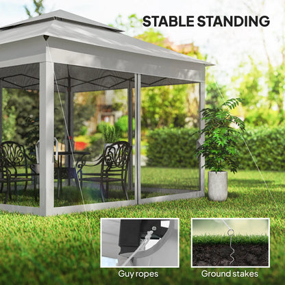 11' x 11' Pop Up Canopy Tent, Light Grey