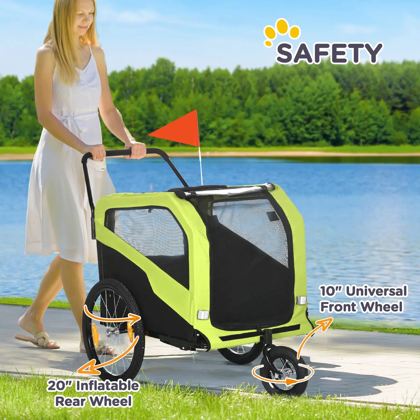 Dog Bike Trailer for Large Dogs, Green Dog Bike Trailers & Strollers at Gallery Canada