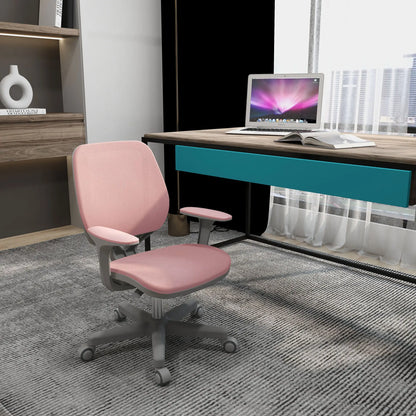 Mesh Back Office Chair, Swivel Castors, Arm, Small, Pink Task Chairs at Gallery Canada