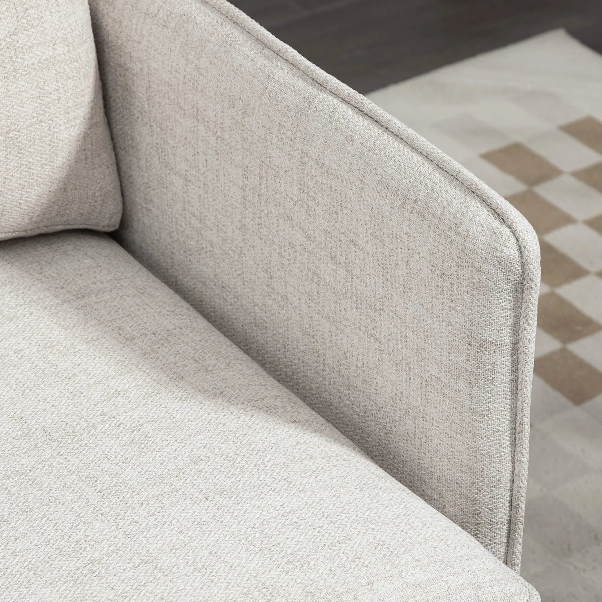 Modern Armchair, Upholstered Accent Chair, Tufted Back, Steel Legs, Cream White Accent Chairs at Gallery Canada