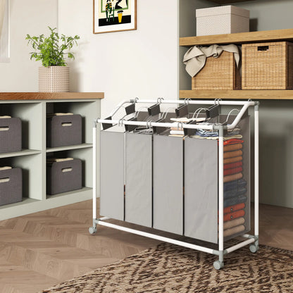 160L Laundry Hamper with Wheels, 4 Removable Bags, Grey Bath Accessories at Gallery Canada
