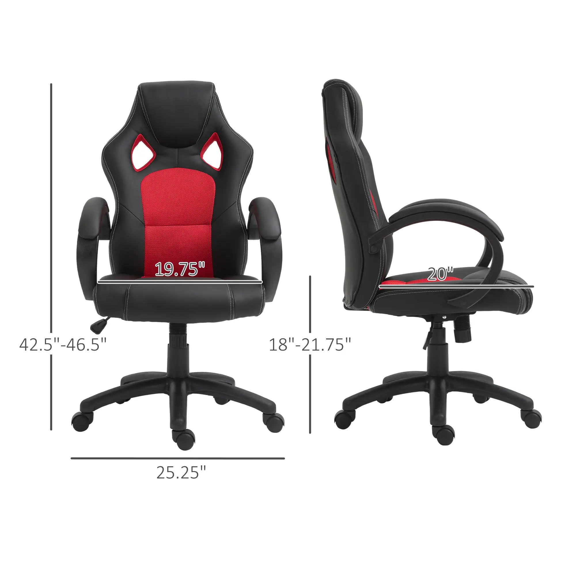 Racing Gaming Chair, Swivel Wheels, Padded Headrest, Tilt Function, Red Video Game Chairs at Gallery Canada
