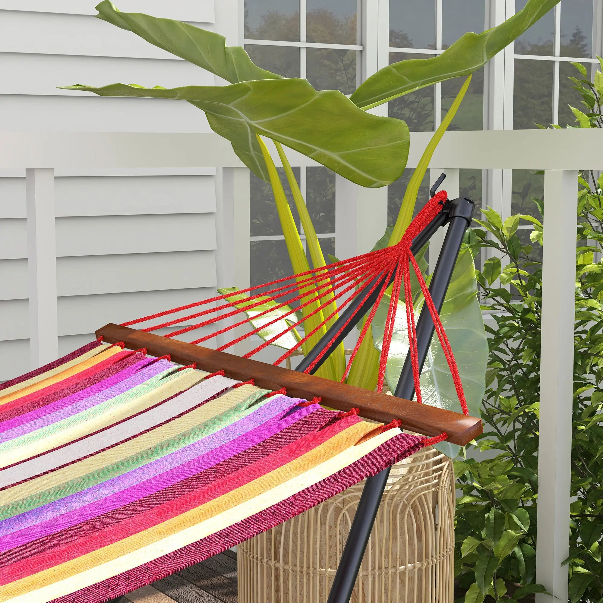 Foldable Hammock Stand, 2 In 1, 120kg Capacity, Black Hammock Stands at Gallery Canada