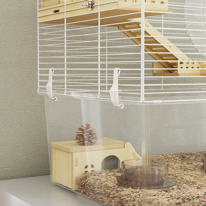 Hamster Cage with Deep Bottom, Wooden Ramp, Hut, Exercise Wheel, White Hamster Cages at Gallery Canada