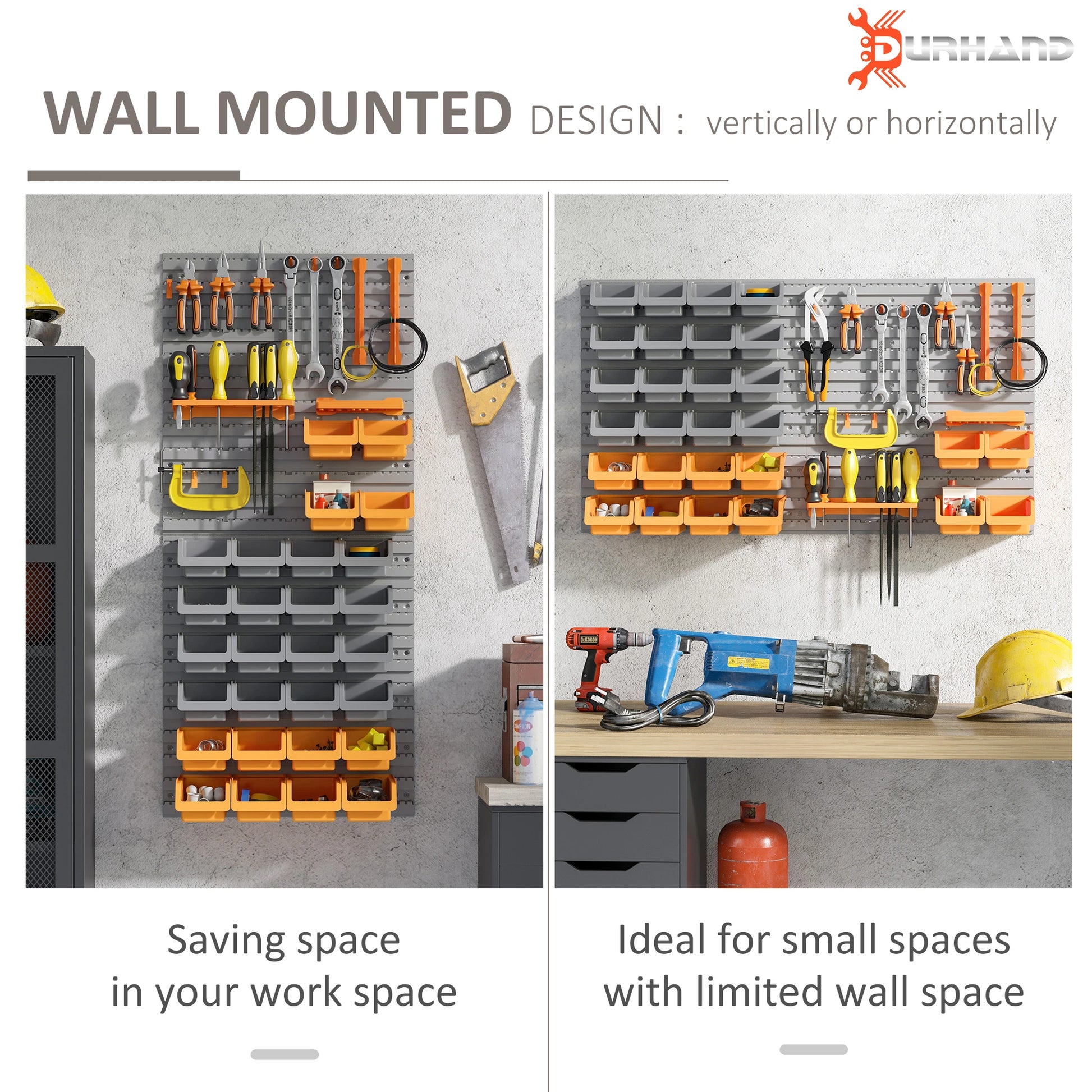 44PC Wall Mounted Storage Bins, Pegboard with Hooks, Garage Organizer, Orange Tool Organizers at Gallery Canada