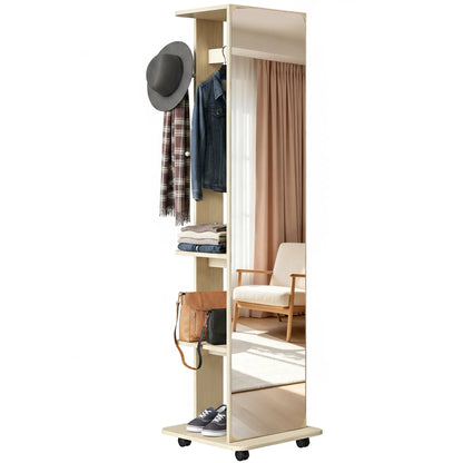 15" X 62" Full Length Mirror With Storage Shelves, Natural Wood Full Length Mirrors at Gallery Canada