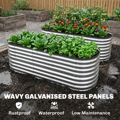 Galvanized Raised Garden Bed, 6 x 2 x 2 ft, Silver Galvanized Planter Boxes at Gallery Canada