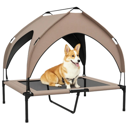 Raised Dog Bed, Cooling Cot with Canopy, Washable Mesh, Medium Large, Coffee Elevated Dog Beds at Gallery Canada