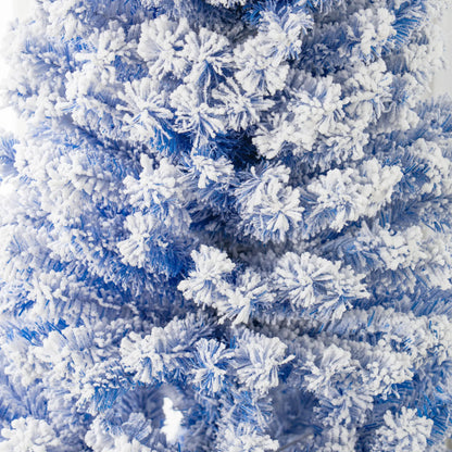 6ft Flocked Pencil Christmas Tree, Realistic Branch Tips, Blue Pencil Christmas Trees at Gallery Canada