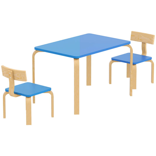 Kids Table And 2 Chair Set, Multi-Activity Furniture, Blue Kids Table Sets Blue, Natural at Gallery Canada