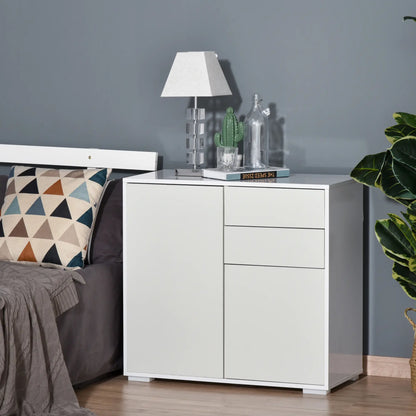 High Gloss Buffet Sideboard, 2 Drawers, 2 Doors, Adjustable Shelf, White Bar Cabinets at Gallery Canada