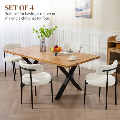 4 Kitchen Chairs, Modern Dining, Corduroy Upholstery, Steel Legs, Beige Dining Chairs at Gallery Canada