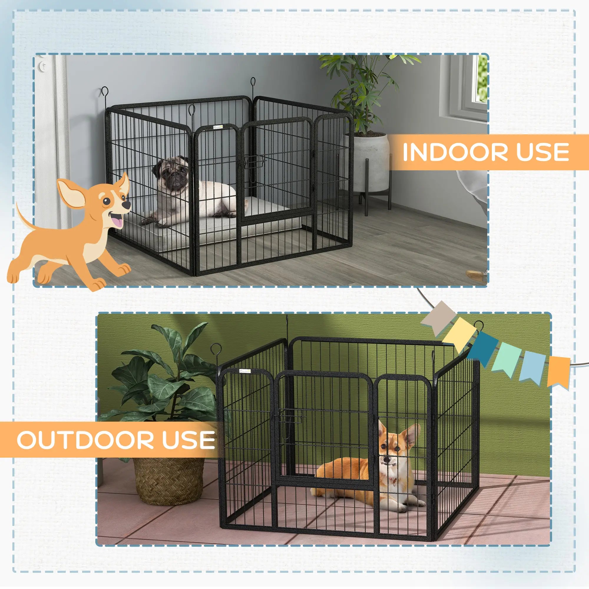 Metal Pet Playpen with Gate, Indoor Outdoor, Small Animal Houses, Kennels & Pens at Gallery Canada