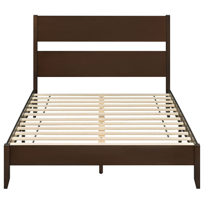 Queen Bed Frame, 12 Slats, Dark Walnut