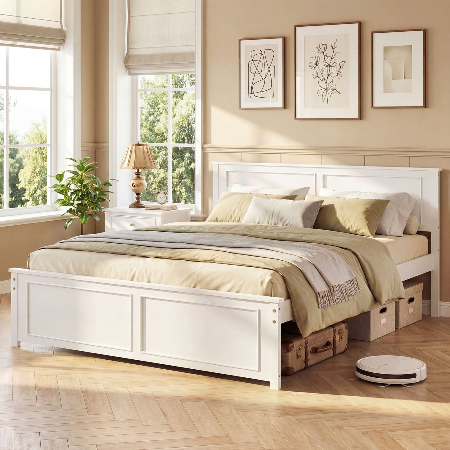 Queen Platform Bed Frame with Headboard Simple Bed Frame at Gallery Canada