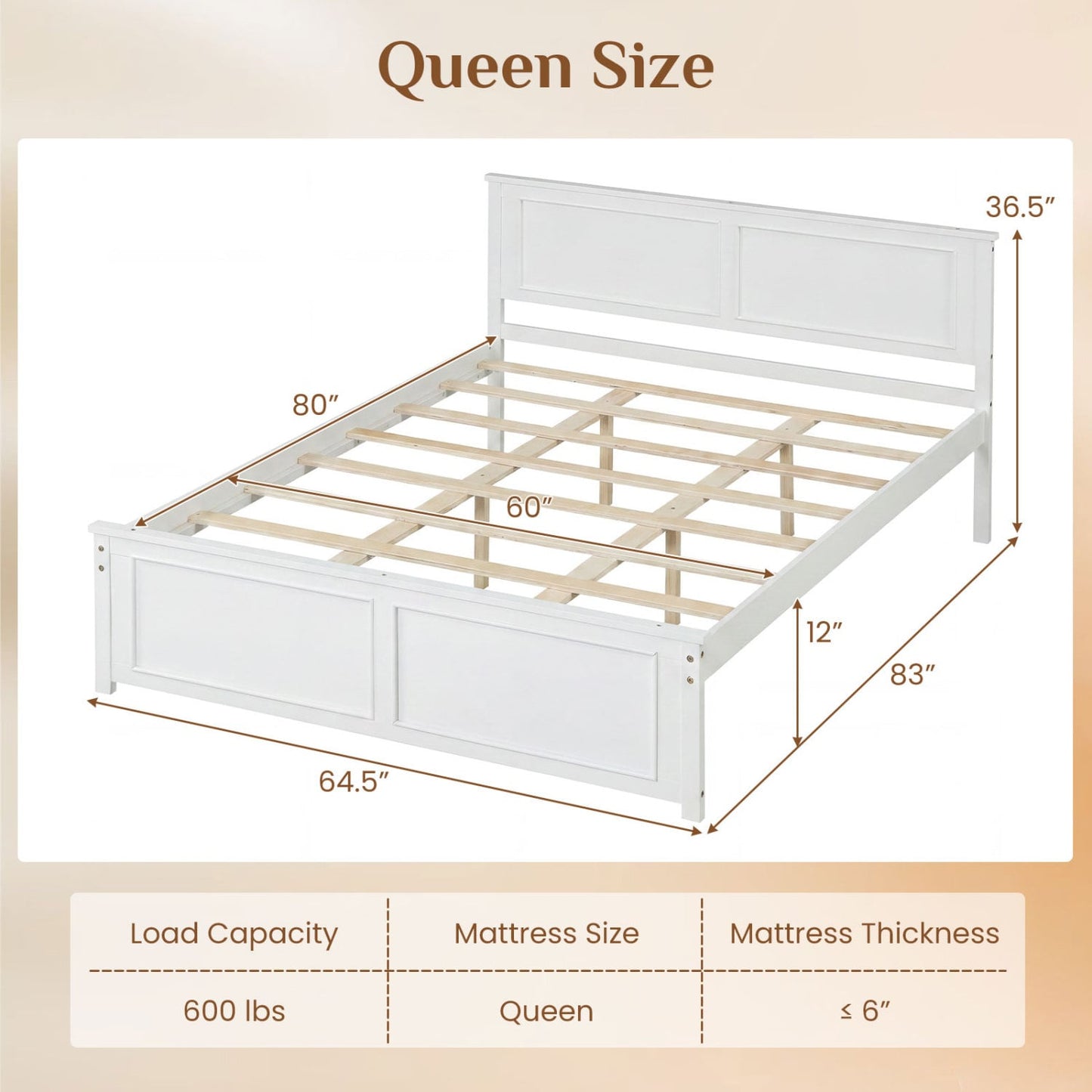Queen Platform Bed Frame with Headboard Simple Bed Frame at Gallery Canada