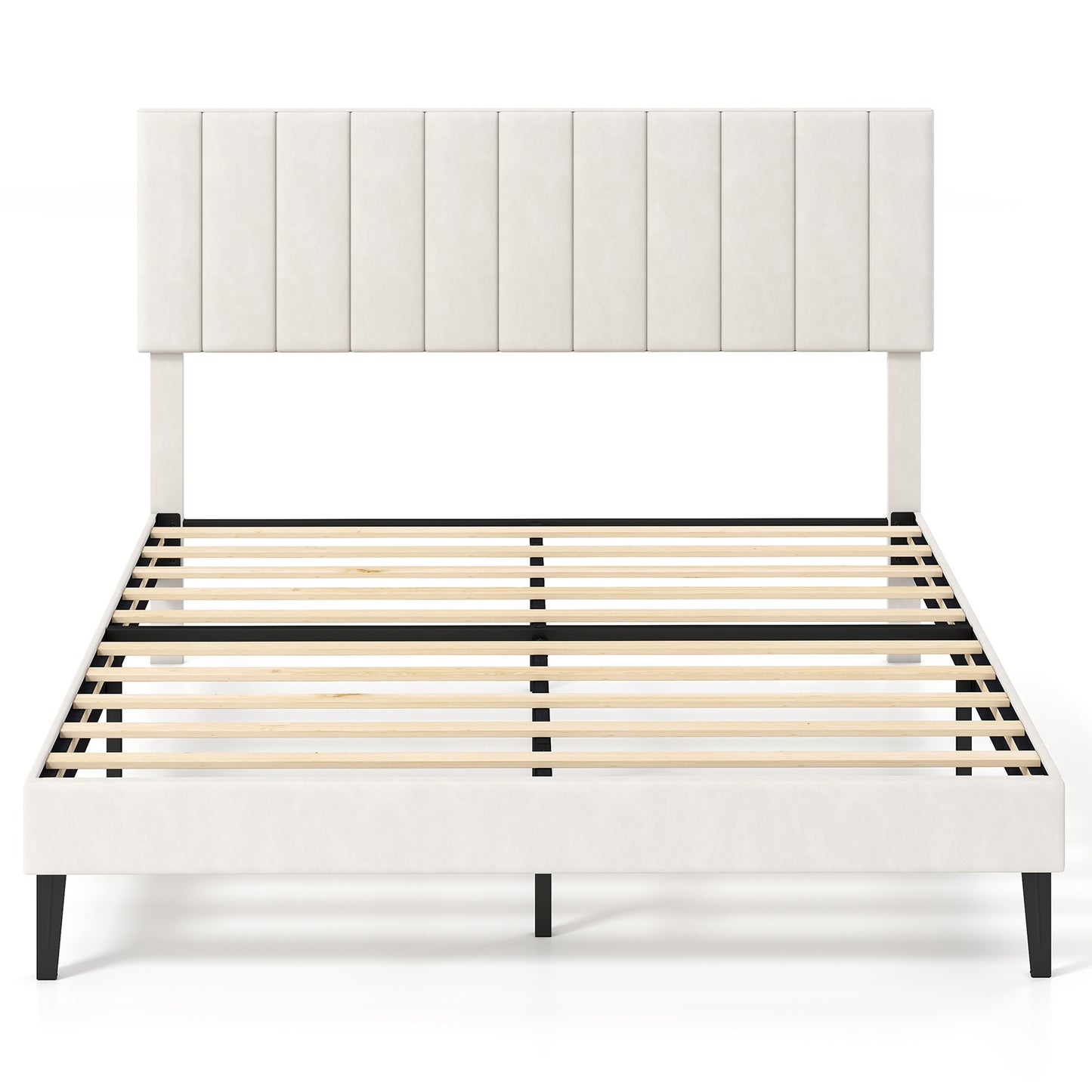 Queen Size Velvet Upholstered Platform Bed Frame