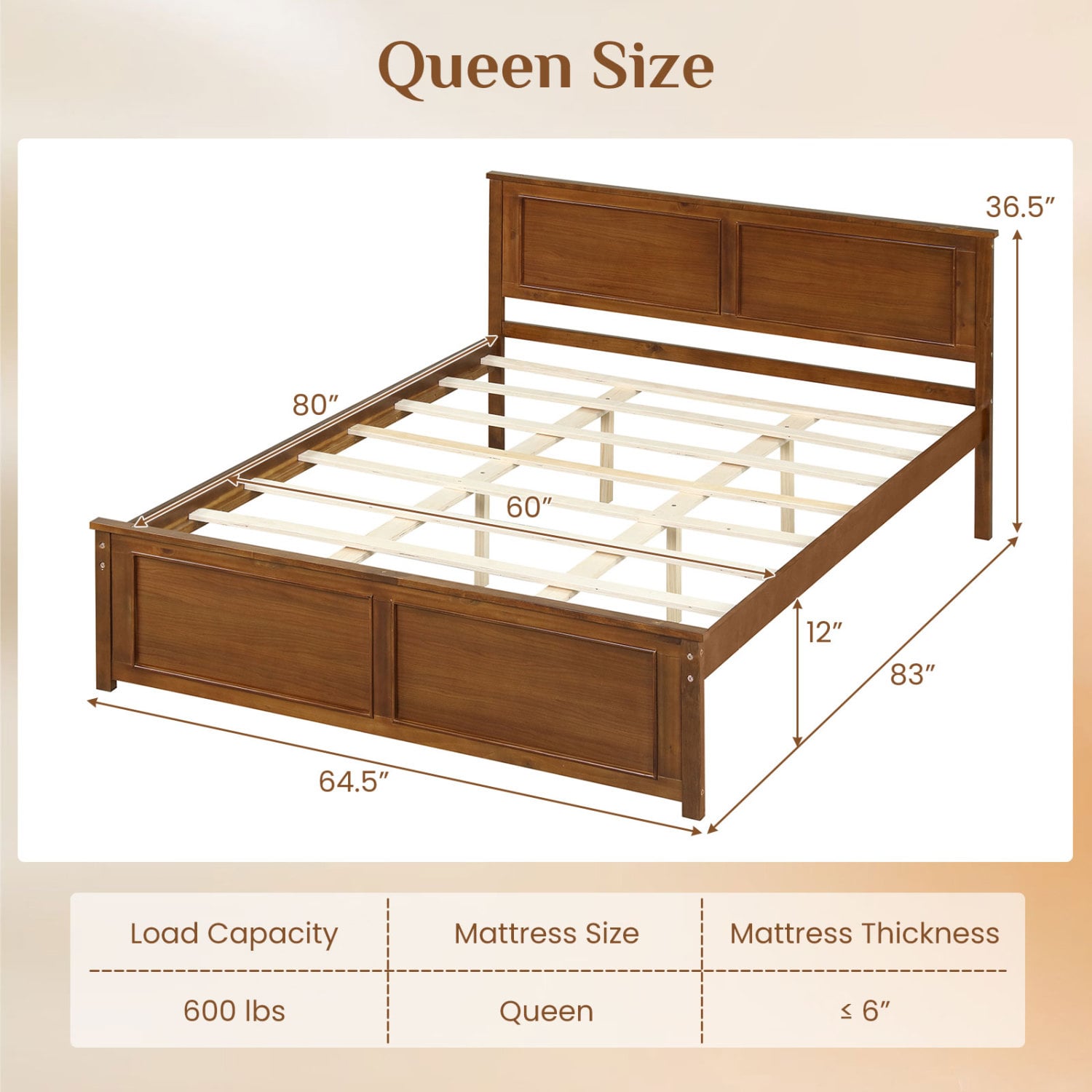 Queen Wooden Bed Frame With Headboard Simple Bed Frame at Gallery Canada