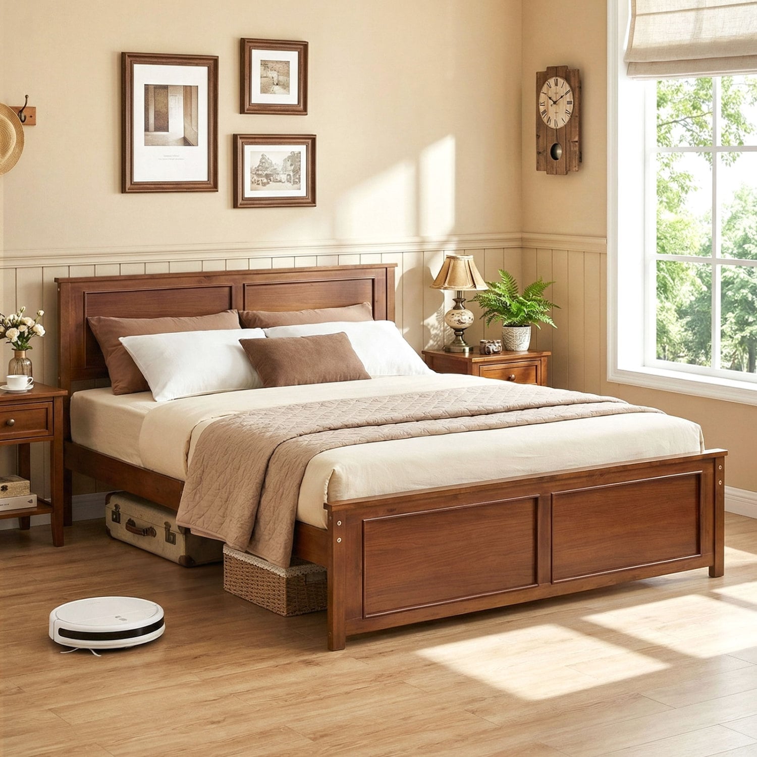 Queen Wooden Bed Frame With Headboard Simple Bed Frame at Gallery Canada