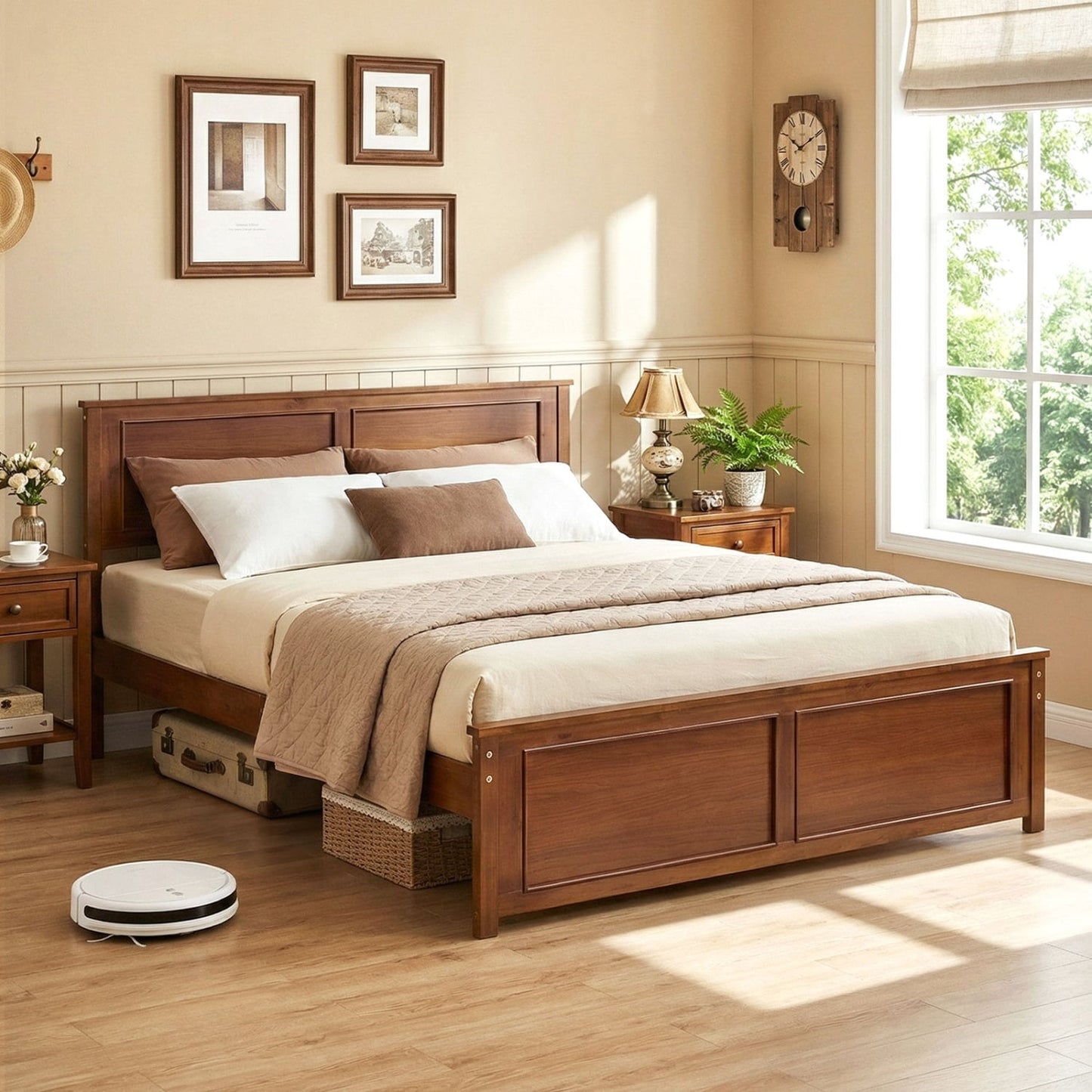 Queen Wooden Bed Frame With Headboard Simple Bed Frame at Gallery Canada