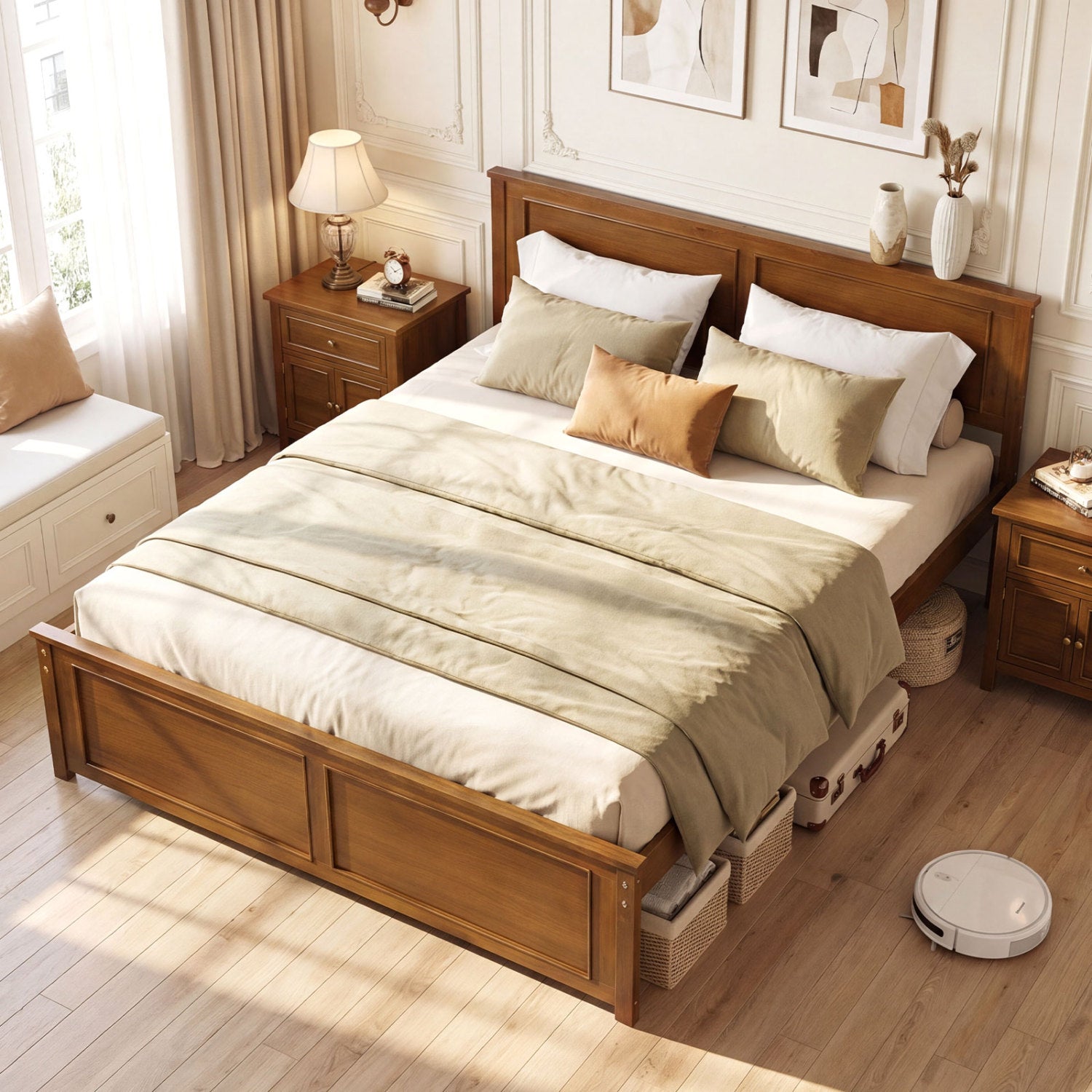 Queen Wooden Bed Frame With Headboard Simple Bed Frame at Gallery Canada