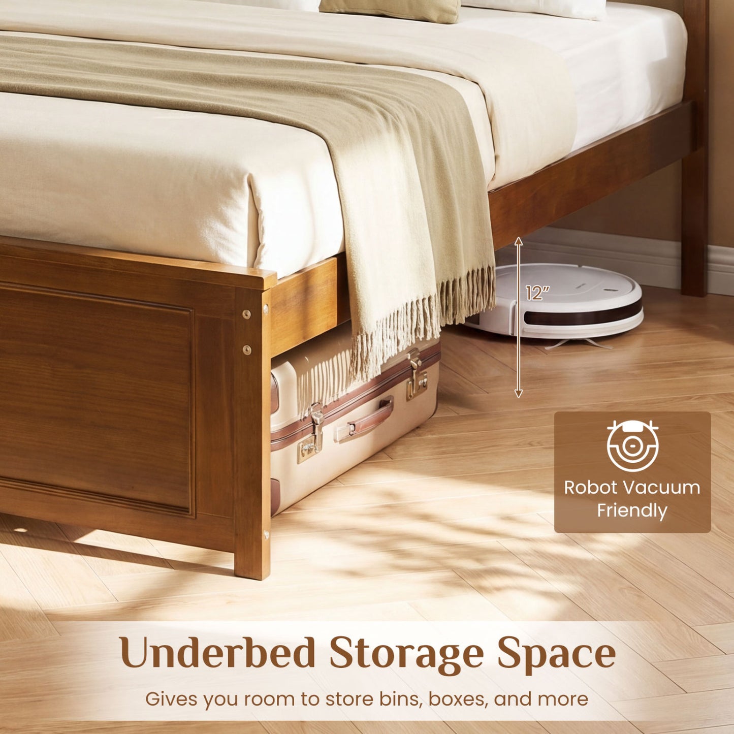 Queen Wooden Bed Frame With Headboard Simple Bed Frame at Gallery Canada