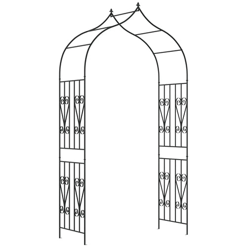 8.7FT Garden Arch Trellis, Outdoor Wedding Arbor, Scrollwork Design