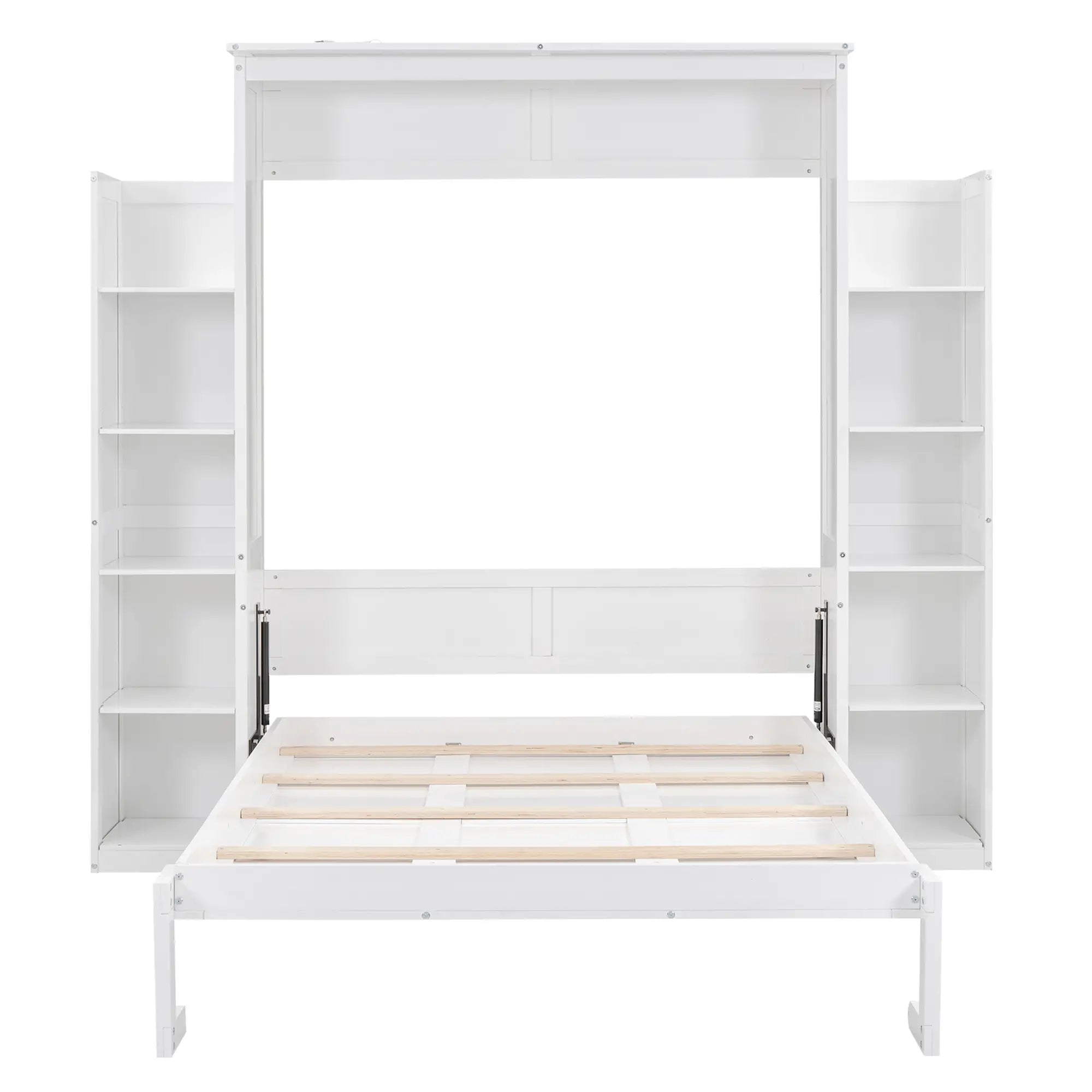 Murphy Bed with Shelves, LED Lights, 91