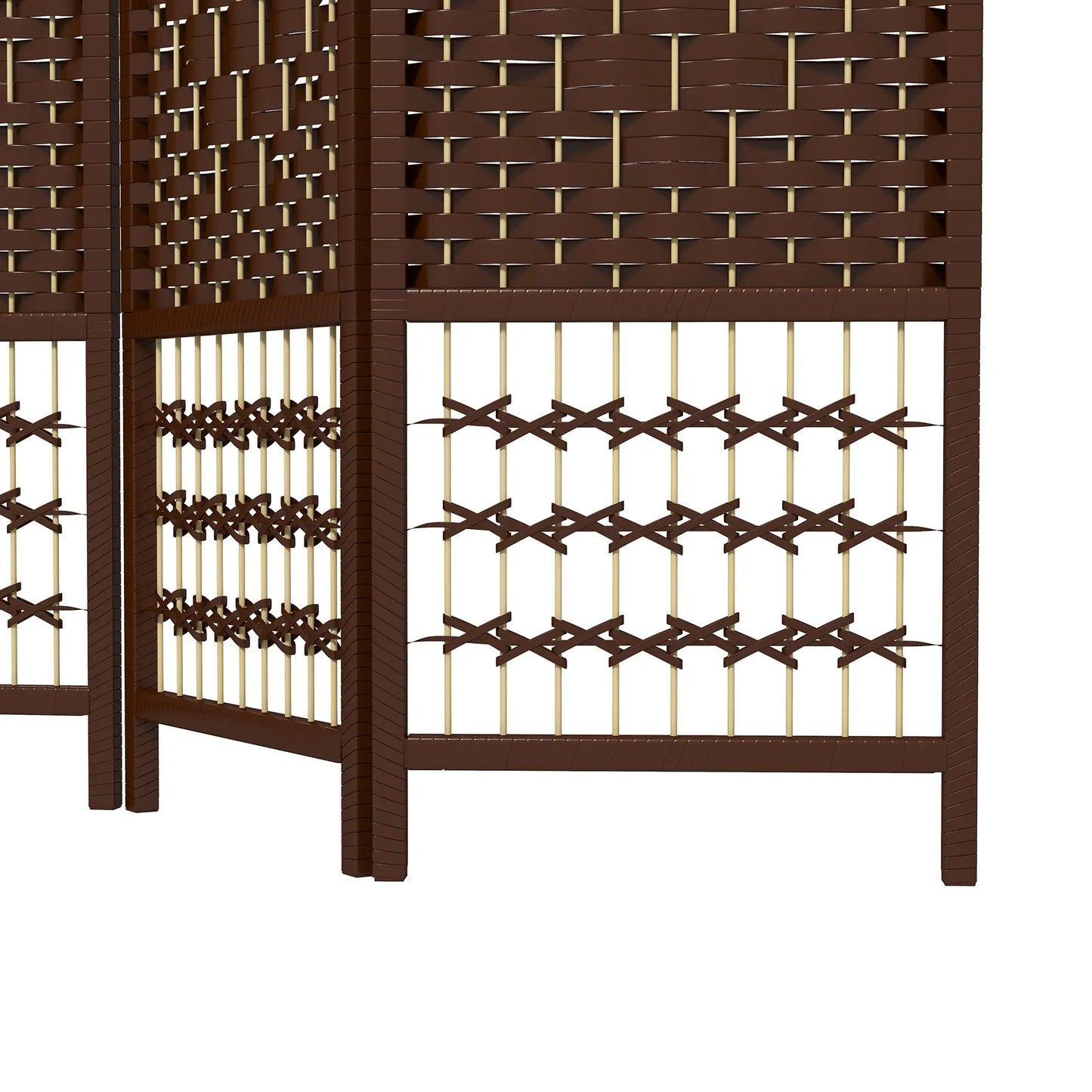 6 Panel Folding Room Divider, Portable Privacy Screen, Brown Room Dividers at Gallery Canada