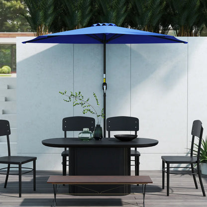9ft Half Round Umbrella, Outdoor Patio Sun Shade, Deep Blue Half Round Umbrellas at Gallery Canada