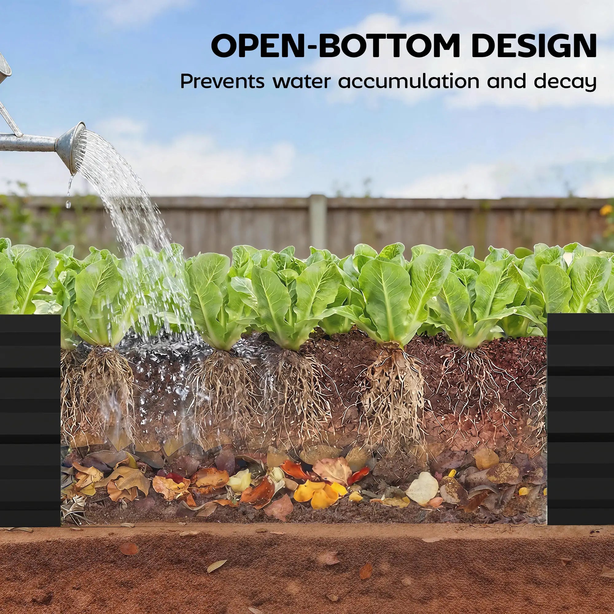 8'x2'x1' Galvanized Raised Bed, Elevated Planter Box, Black Galvanized Planter Boxes at Gallery Canada