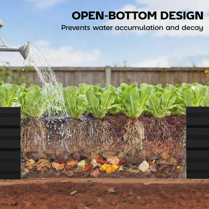 8'x2'x1' Galvanized Raised Bed, Elevated Planter Box, Black Galvanized Planter Boxes at Gallery Canada