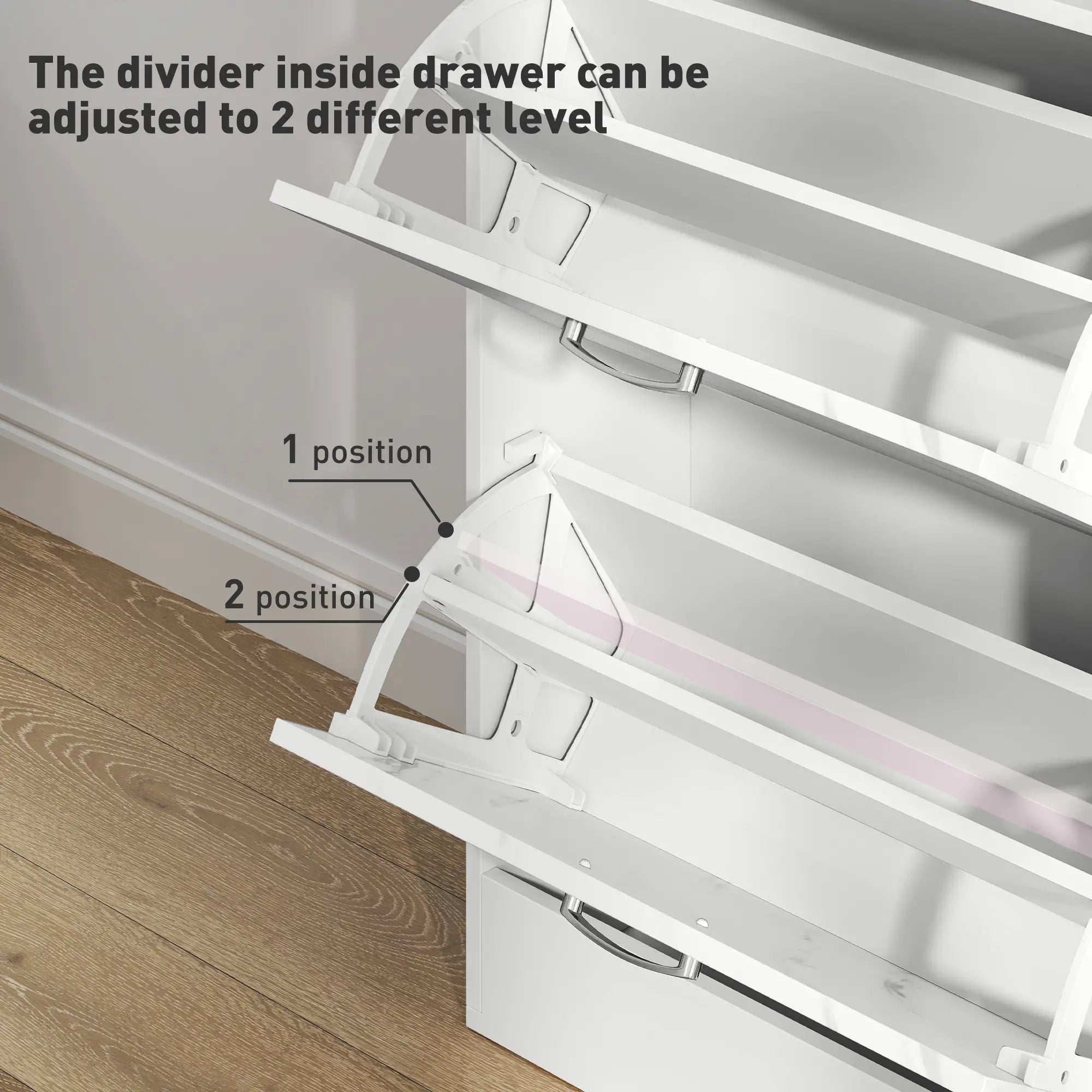 3 Flip Drawer Shoe Cabinet, Marble-Effect Narrow, White Shoe Storage Cabinets & Racks at Gallery Canada