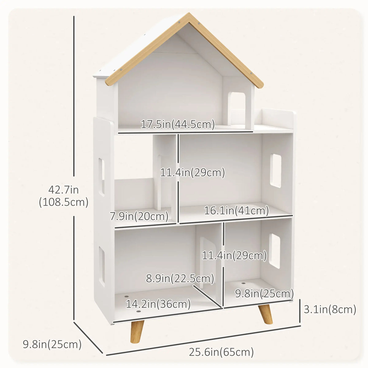 Toy Storage Organizer, 3-Tier Kids Bookshelf, White Small Bookshelves at Gallery Canada