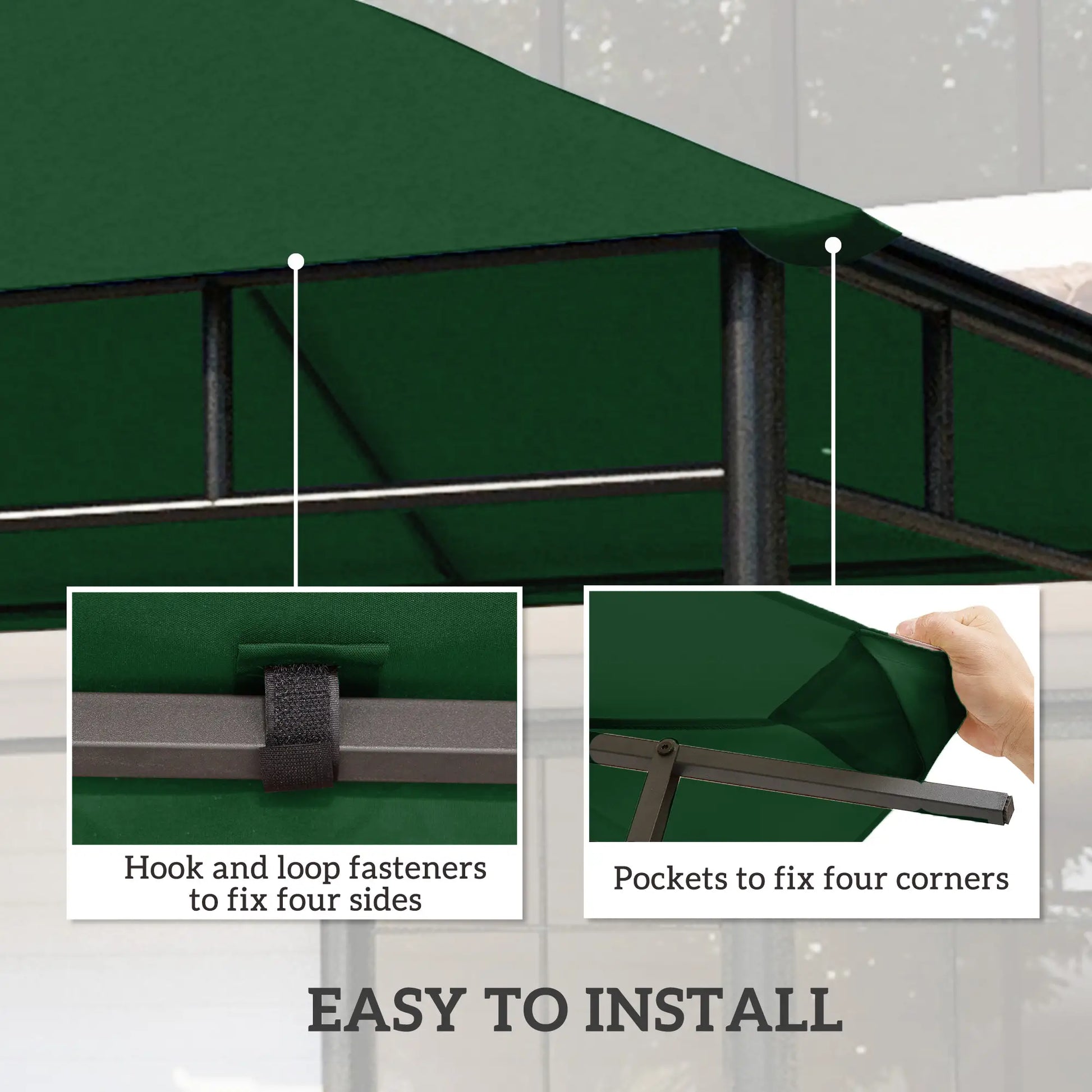 10' x 10' Gazebo Canopy, UV Protected Sun Shade, Green Gazebo Canopy Replacement at Gallery Canada