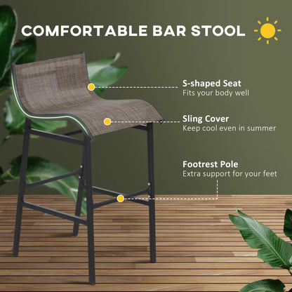 3pcs Patio Bar Set, 2 Bar Stools, 1 Tempered Glass Table, Tan Bistro Sets at Gallery Canada