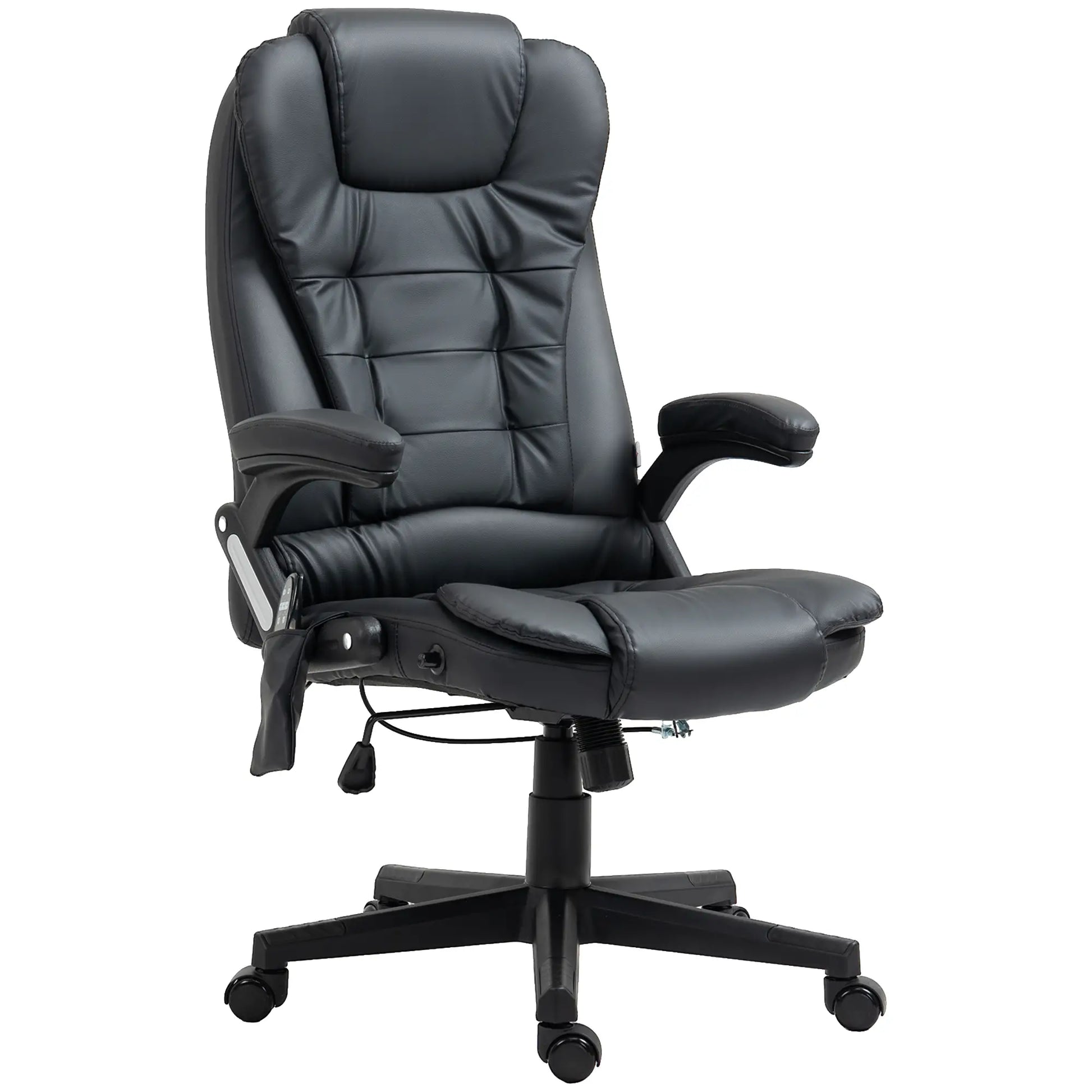Executive Massage Chair, Heated High Back, Reclining, Swivel, Leather, Adjustable, Vibrating, Black Massage Chairs at Gallery Canada