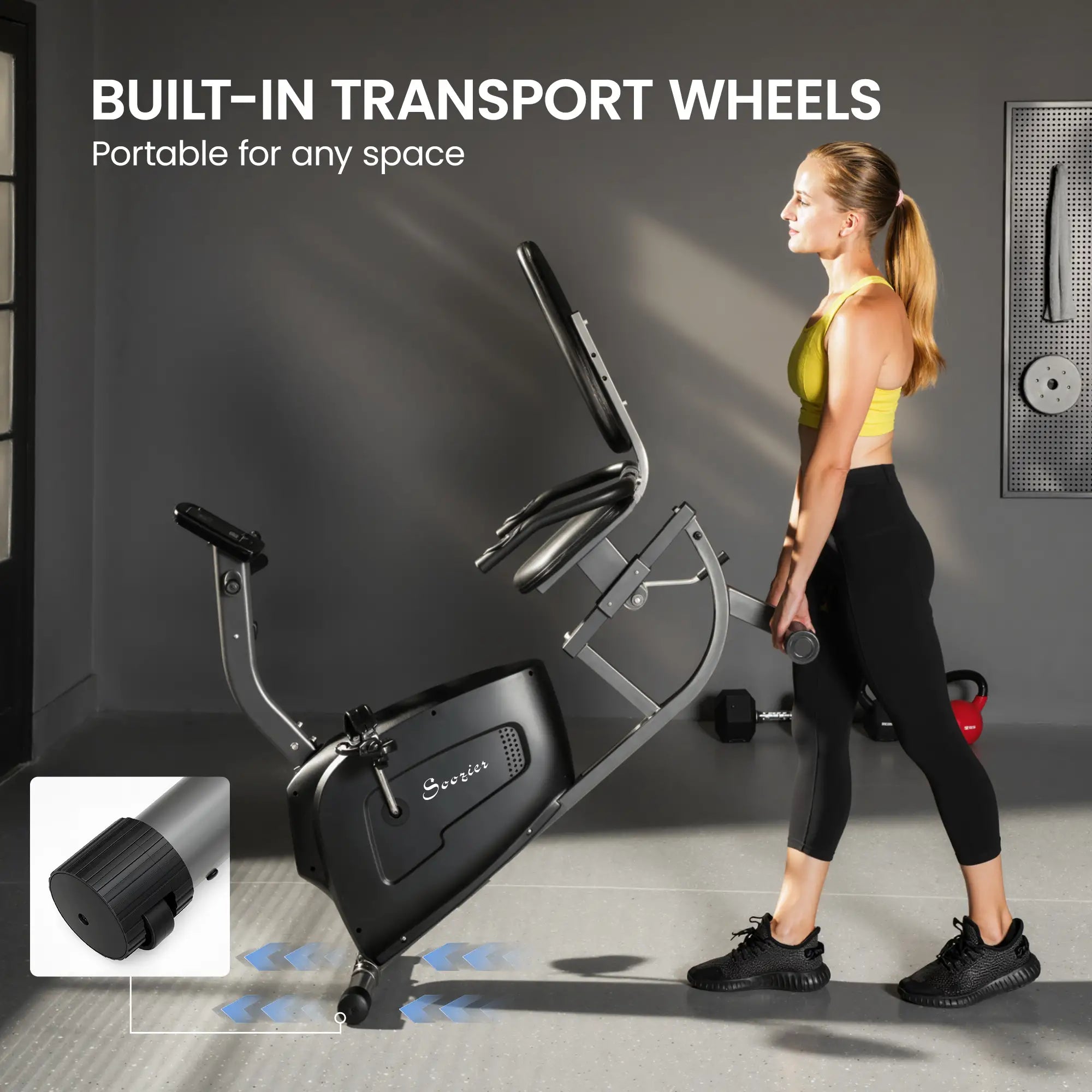 Recumbent Exercise Bike, 8-Level Magnetic Resistance, LCD Monitor, Heart Rate Handle, Adjustable Seat Exercise & Stationary Bikes at Gallery Canada