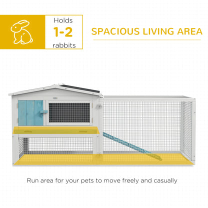 Wooden Rabbit Hutch, Guinea Pig House, Removable Tray, Openable Roof, Blue Rabbit Hutch at Gallery Canada