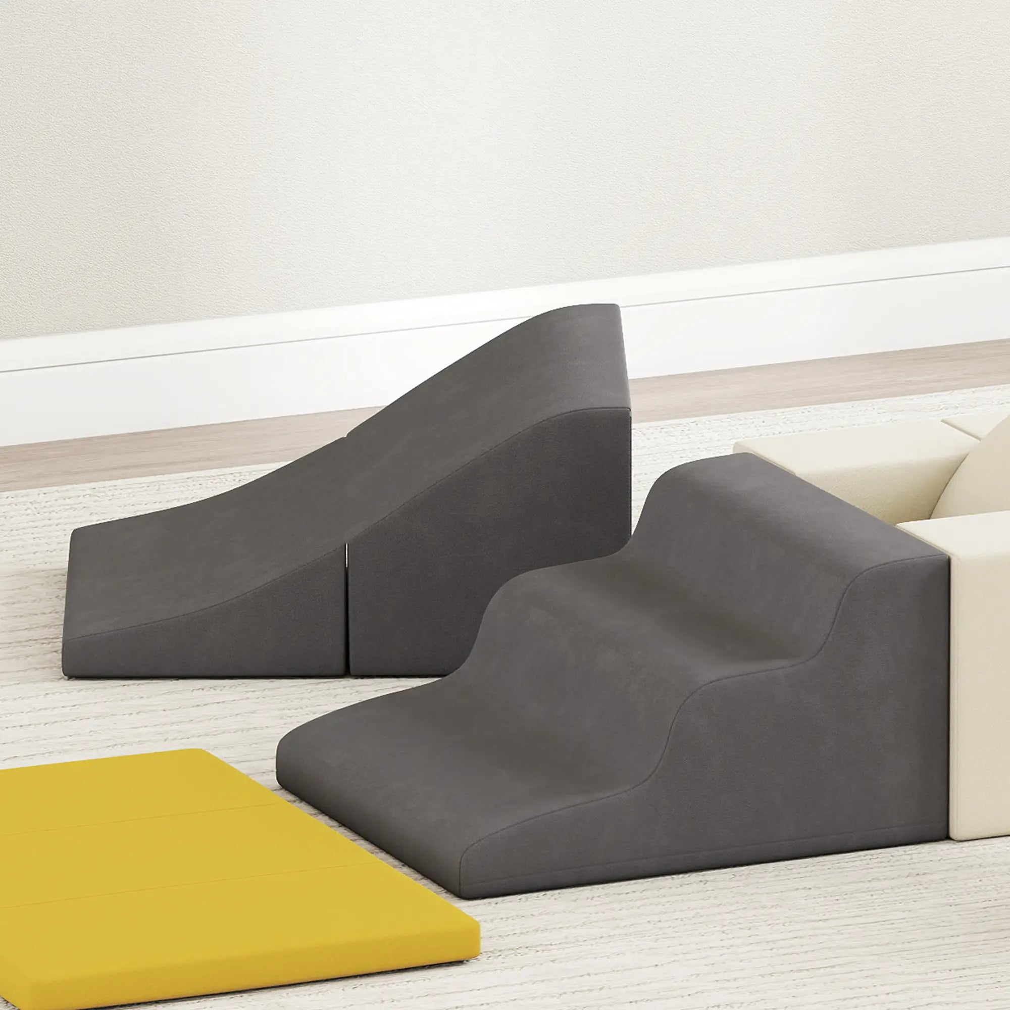 7-Piece Baby Soft Play Set, Indoor Gym for Crawling, Sliding, Yellow Kids Gym & Playmats at Gallery Canada